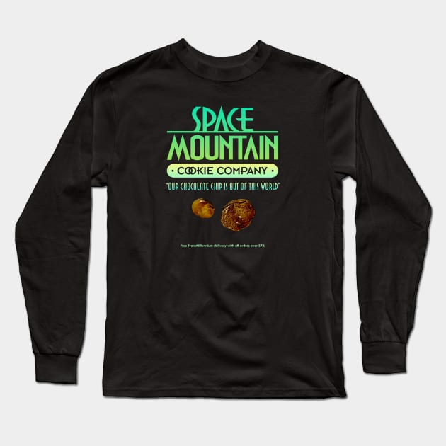 Space Mountain Chocolate Chip Cookie Company Long Sleeve T-Shirt by GoAwayGreen